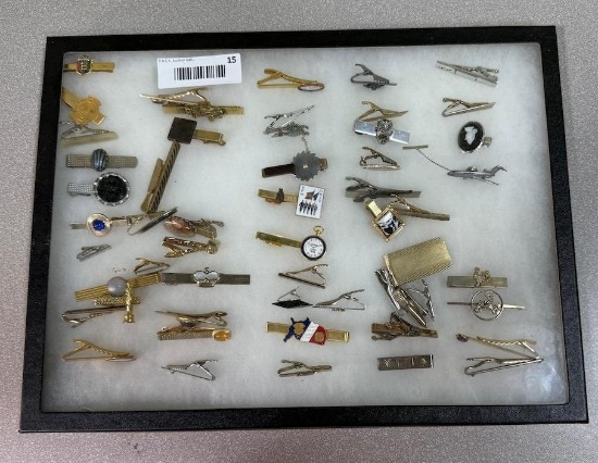 Frame of collectible Tie Bars w/ Frankenstein