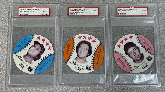 1976 Buckman Discs all graded PSA 9 lot of 3 Burroughs Kessinger Messersmith