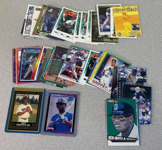 Ken Griffey Jr lot of 40+ card lot w/ RCs inserts Mariners Reds