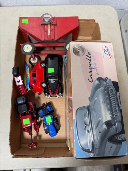 Construction and farm toy Lot and Corvette Phone