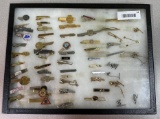 Frame of collectible Tie Bars w/ VFW