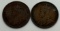 1919 & 1914 Canadian One Cent Coins, King George V, Bronze, sells times the money