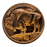 2015 1 AVDP OZ Fine Copper Coin, Native American Head & American Bison