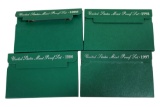 United States Mint 1995-1998 Coin Proof Sets in Original Green Envelopes, sells times the money