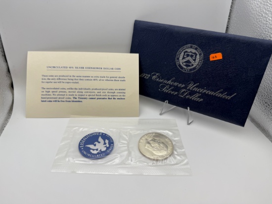 1973-S Eisenhower 40% Silver Dollar Coin, Uncirculated, Original Packaging