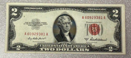 1953A Red Seal $2.00 Banknote