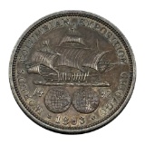 1893 Columbian Half Dollar, Commemorative Coin, 90% Silver