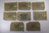 8- German Banknotes, 1 Mark, SELLS TIMES THE MONEY