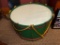 Vintage Bass Drum, Green with Red Stripe, Brass Hardware, 28