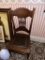 Traditional Wooden Chair, Dark Brown, Wood & Leather Seat