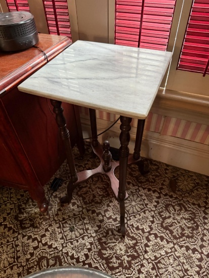 Marble Top Plant Stand 28" tall