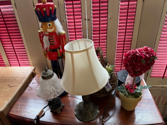 Misc. DÃ©cor including Nutcracker and Lamps Nutcracker is 22" tall