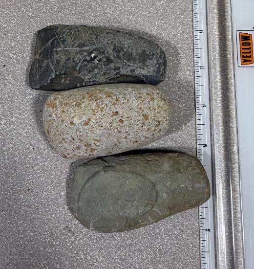 Arrowheads and Artifacts - Lot of 3 Stone Celts Largest 3 1/2"