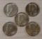 5- 40% Silver Kennedy Half Dollars, sells times the money