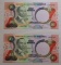 2- Nigerian One Naira Banknotes, w/ sequential serial numbers, sells times the money