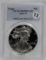2001-W American Silver Eagle in PCGS PR69DCAM Holder