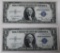 2- 1935C $1.00 Silver Certificates, w/ sequential serial numbers, sells times the money