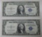 2- 1935F $1.00 Silver Certificates, w/ sequential serial numbers, sells times the money