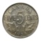 1924 Canada Five Cents Coin, Nickel