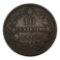 1863 Italy 10 Centesimi Vittorio Emanuele II Coin