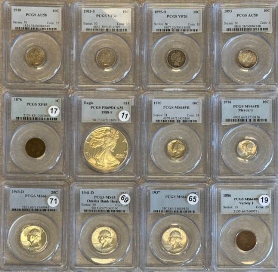 GRADED COINS, KEY DATES, CURRENCY & MORE