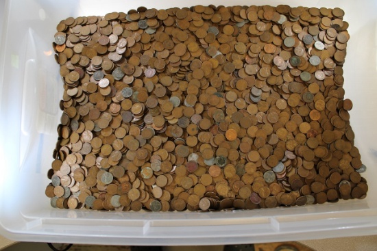 25+ Pounds of Wheat Cents, several Steel and Indianheads noticed in pics