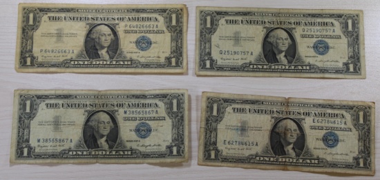 4- 1957A $1.00 Silver Certificates, sells times the money