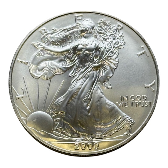 2000 Unites States Silver Eagle Coin, 1 oz .999 Fine Silver