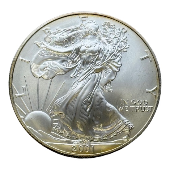 2001 Unites States Silver Eagle Coin, 1 oz .999 Fine Silver