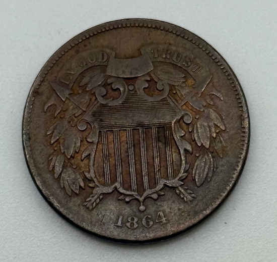 1864 Two-Cent Piece, United States Coin, Civil War Coin