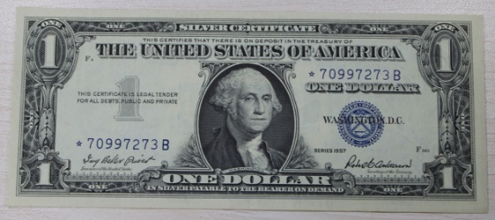 1957 Series One Dollar Silver Certificate, Blue Seal Star Note