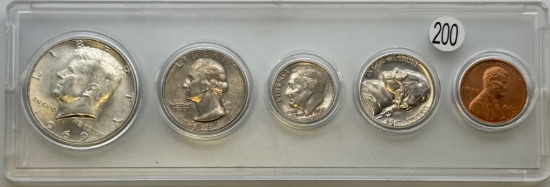 1969 US Coin Type set, 40% silver Half, in plastic holder