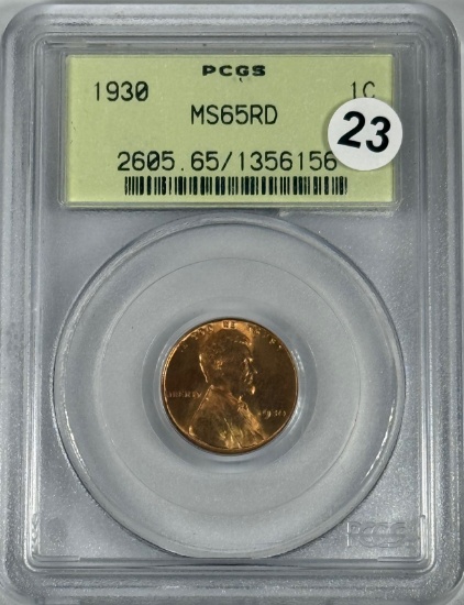 1930 Lincoln Wheat Cent in PCGS MS65RD Holder