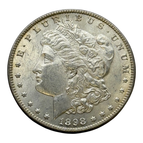 1898 Morgan Silver Dollar Coin, 90% Silver