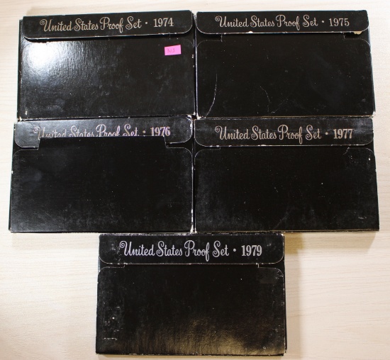 United States Mint Proof Coin Sets 1974-1979, Original Packaging, sells times the money