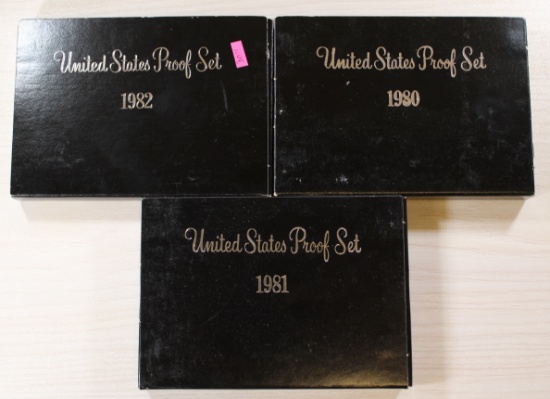 1981-1983 United States Mint Proof Coin Sets in Original Black Box, sells times the money