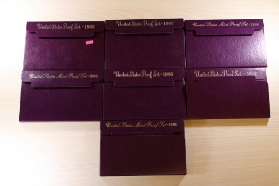 United States Proof Set Collection 1984, 1985, 1986, 1987, 1989, 1990, 1991, sells times the money