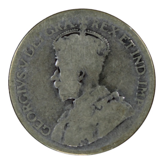 Canadian 25 Cents Coin, King George V, Silver, Circa 1911-1936