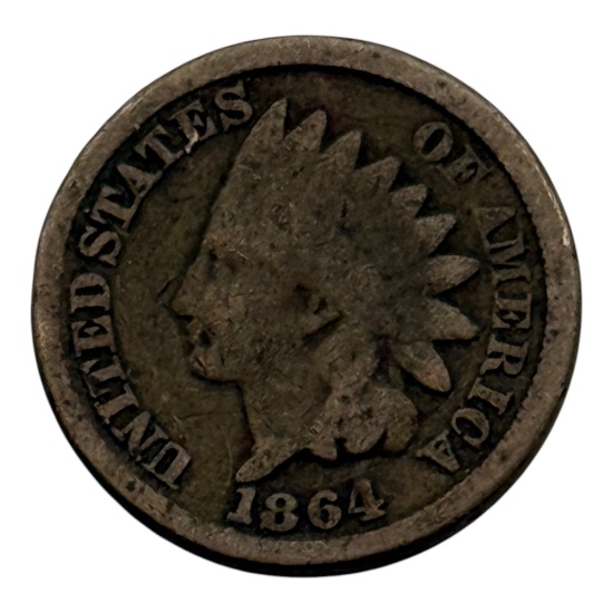 1864 Indian Head One Cent Coin, United States