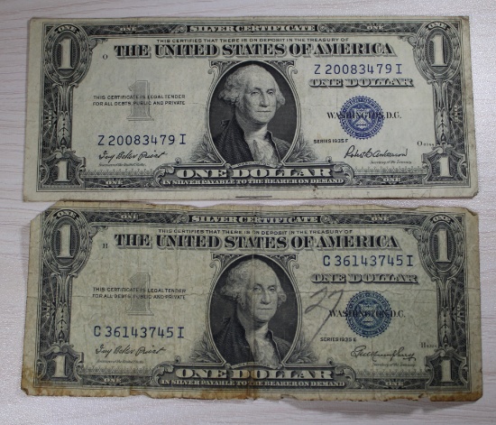 1935 E and F $1.00 Silver Certificates, sells times the money