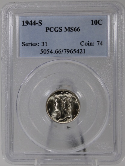 1944-S Mercury Dime in PCGS MS66 Holder
