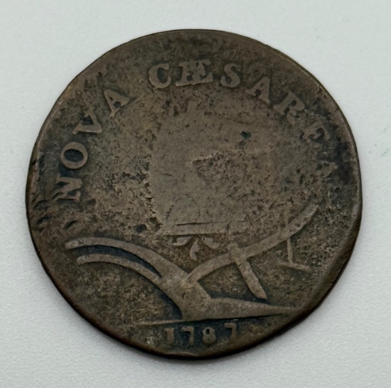 1787 New Jersey COLONIAL Copper Coin, United States, "NOVA CAESAREA"