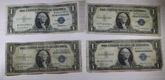 4- 1935 $1.00 Silver Certificates, 1935, E,F,G, Sells times the money