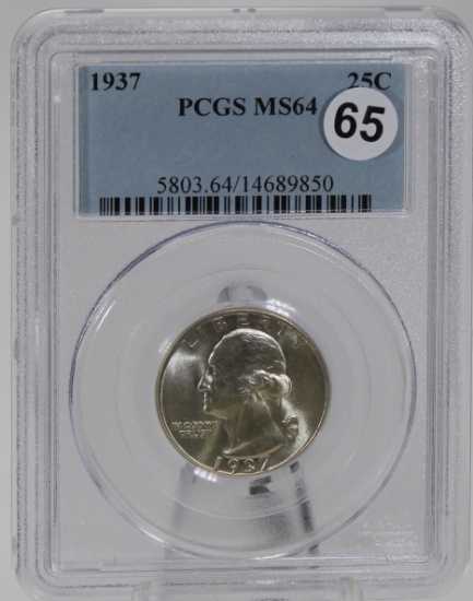 1937 Washington Quarter in PCGS MS64 Banknote
