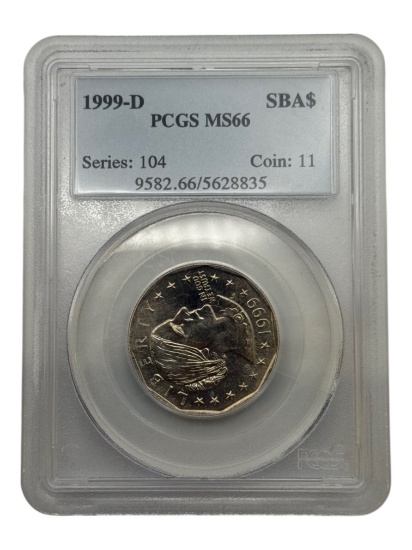 1999 D Susan B. Anthony Dollar in PCGS MS66 Holder