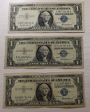 3- 1957 Silver Certificates, sells times the money