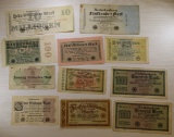 11- Vintage German Banknotes, 1922-1923, Various Denominations, sells times the money
