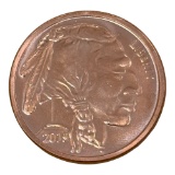 2015 Copper Round, Buffalo Nickel Replica, 1 AVDP oz