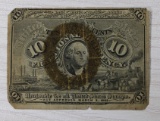 1863 US Treasury 10 Cents Fractional Currency Note, Third Issue