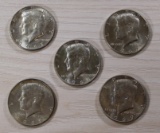 5- 40% Silver Kennedy Half Dollars, sells times the money